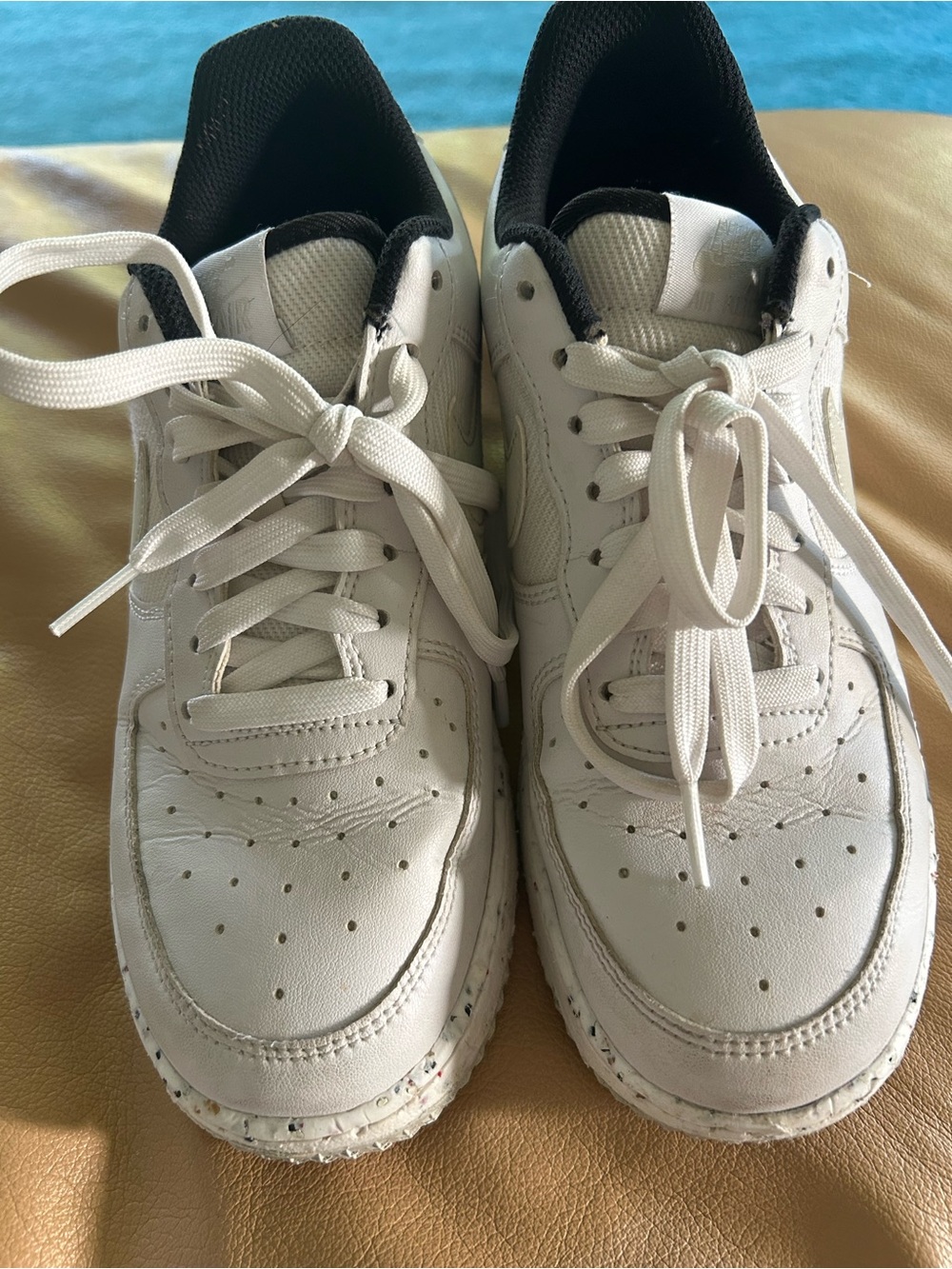 Nike Air Force One 1 running tennis shoes. Like new. Cute flecked soles. 6.5